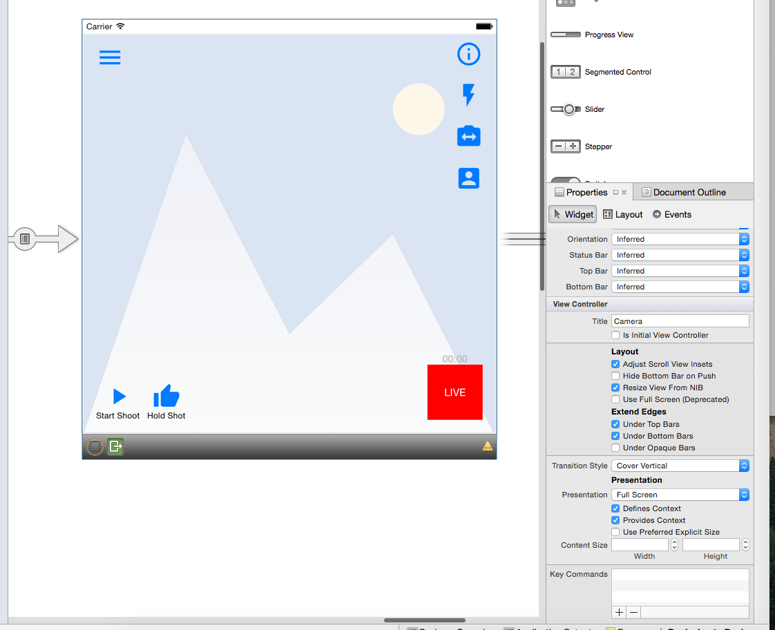 ios Presenting view controller over current context storyboard