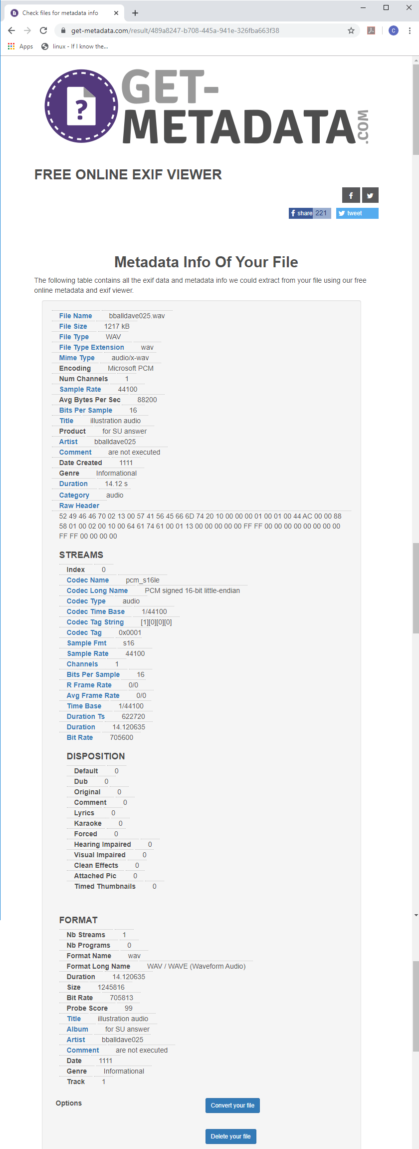 windows 7 How do I find out the audio format of a wav file? Super User