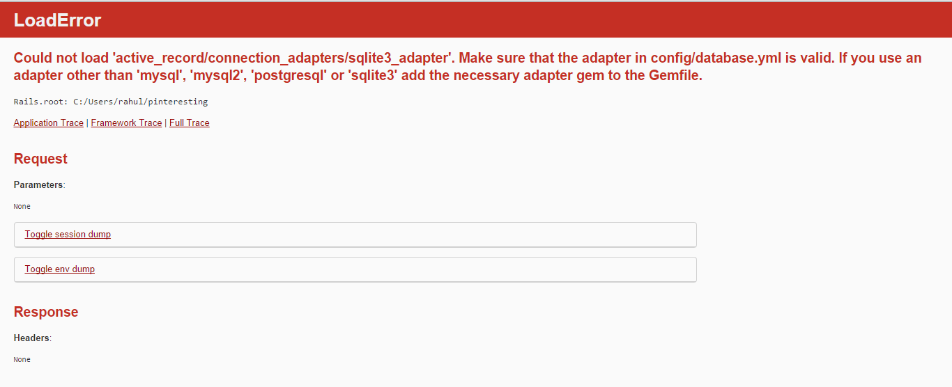 ruby Rails on windows error Could not load 'active_record/connection
