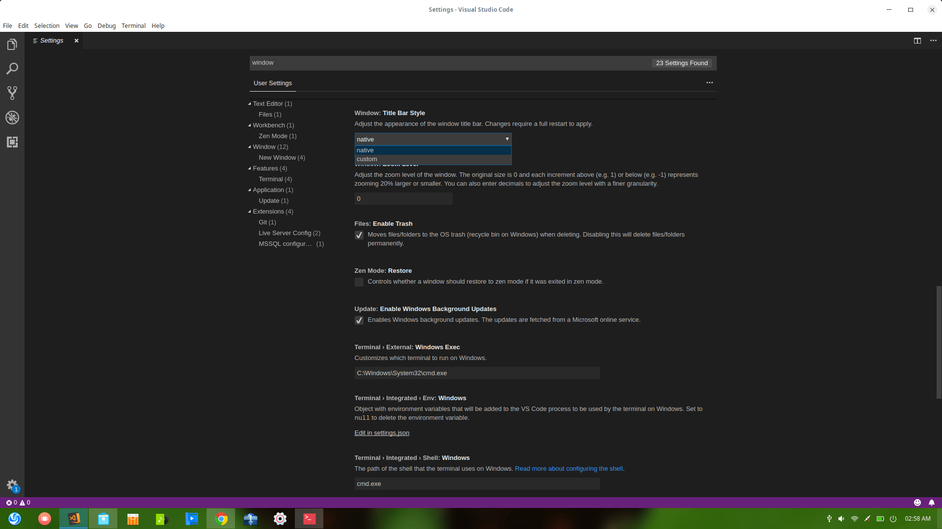 Visual Studio Code status bar color Gang of Coders