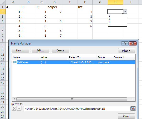 Creating a dynamic named range in Excel Stack Overflow