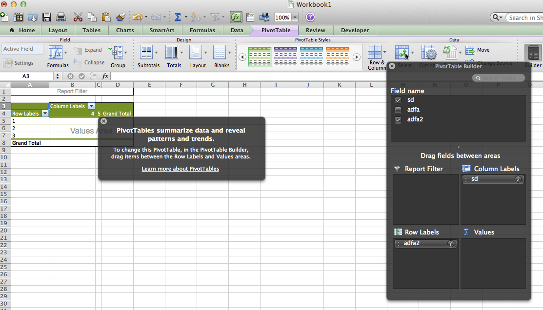 Excel 2011 mac pivot table mlmkop