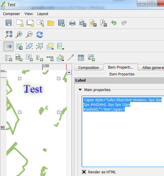 qgis How to add a halo to a text in the composer? Geographic