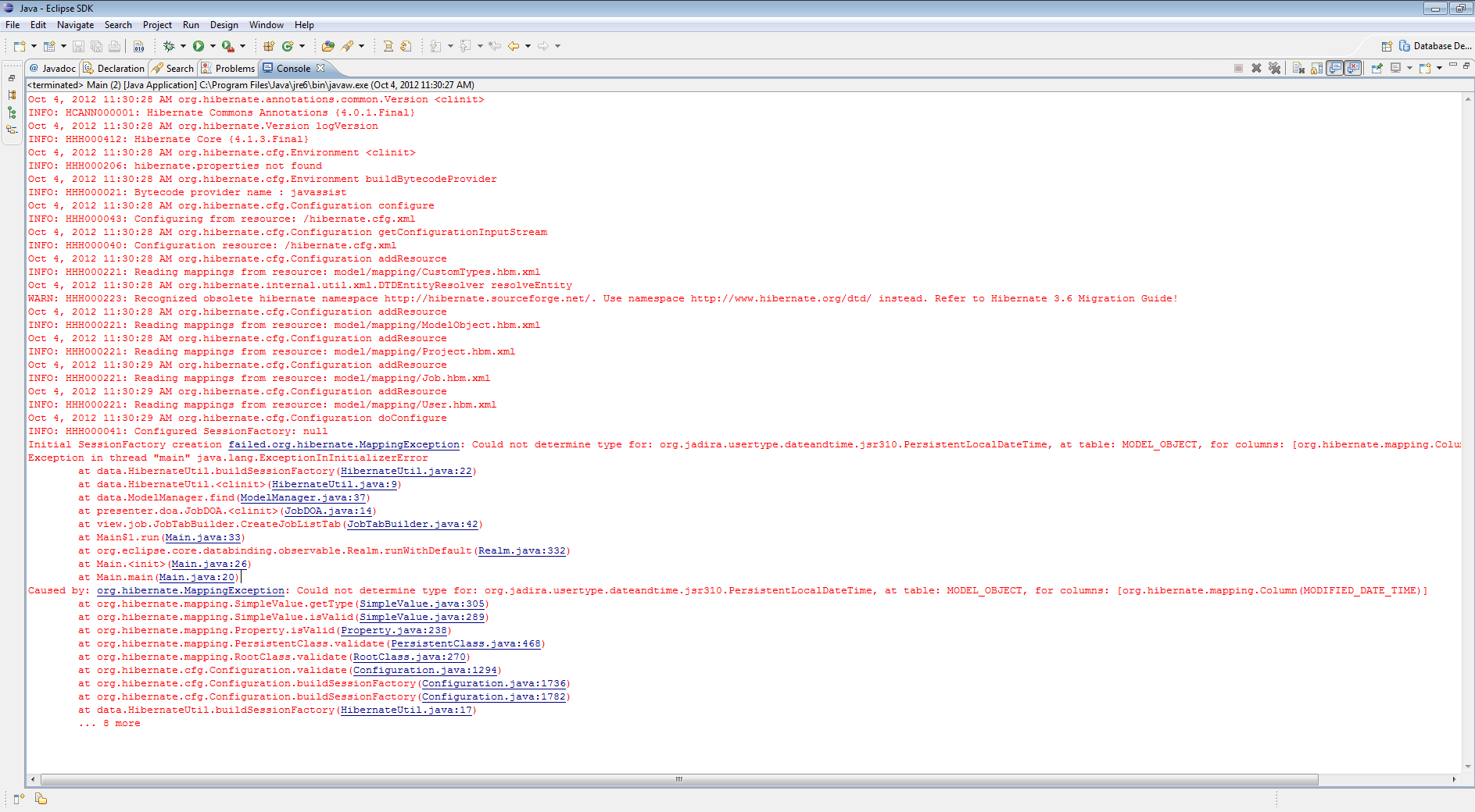 java Mapping Exception with Hibernate 4.0, UserType 3.0.0.CR4 and