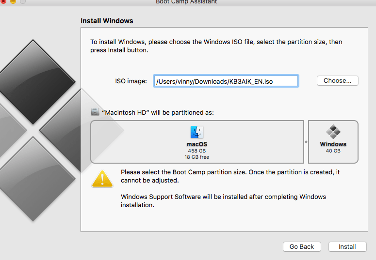 bootcamp Installing Windows 10 to an External Hard Drive
