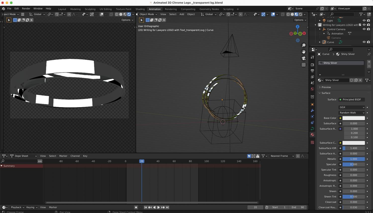 rendering Trying to render an animated shiny metallic surface (chrome