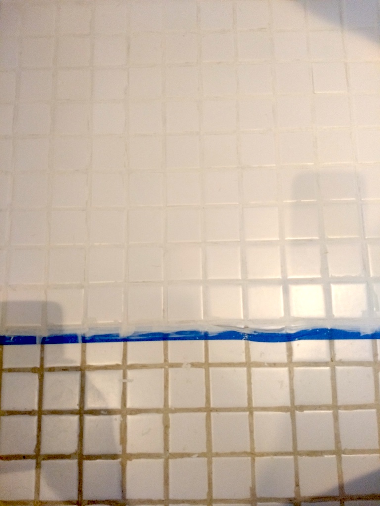 tile Stain and seal bathroom tiled floor grout remove upper grout