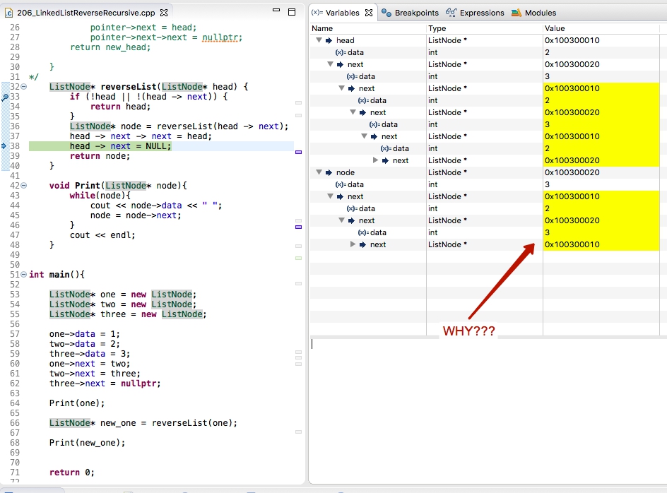 recursion C++ Reverse Linked List Recursively Why it works? Stack
