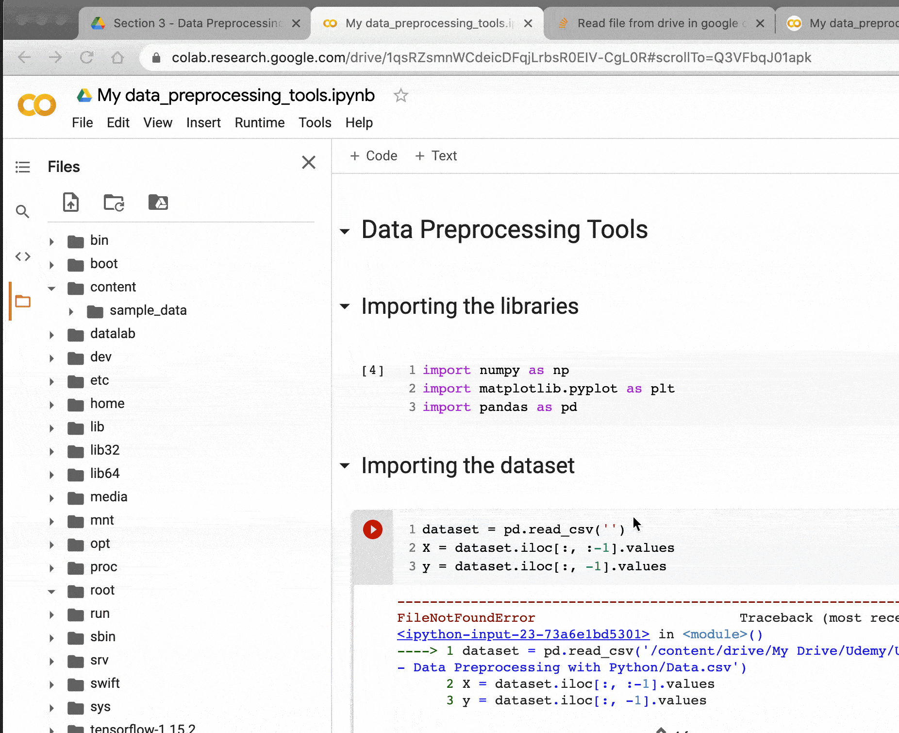 Read file from drive in google colab Stack Overflow
