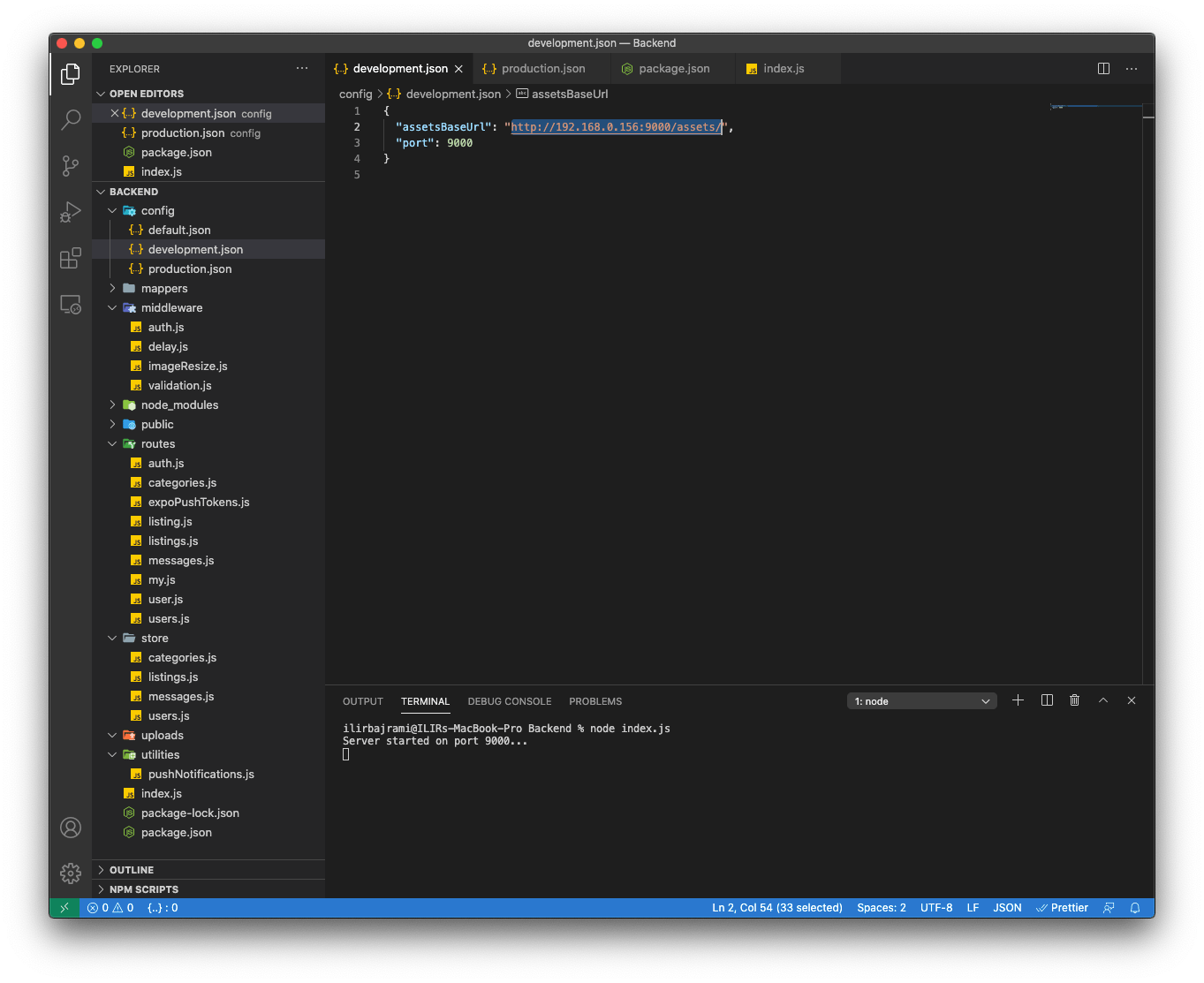node.js Connect reactnative app to mongodb and nodejs server Stack