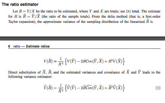 normal distribution How to calculate Standard Errors of Ratios