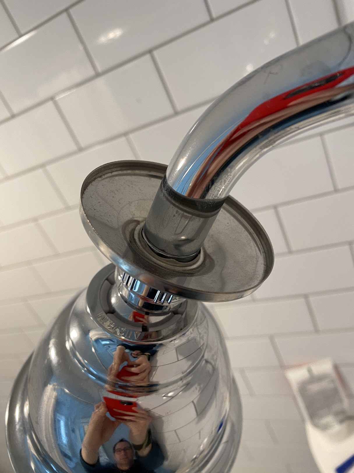 plumbing Attaching shower head arm escutcheon to wall Home