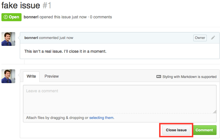 git How do I close a GitHub issue without making a commit? Stack