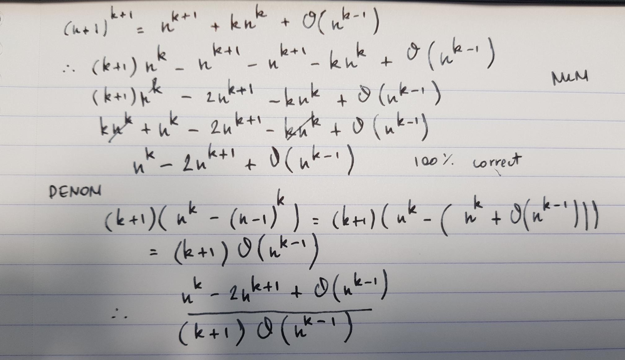 sequences and series Finding the mistake in the evaluation of \lim