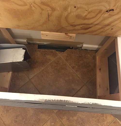 How can I duct through a new from a floor vent opening at the