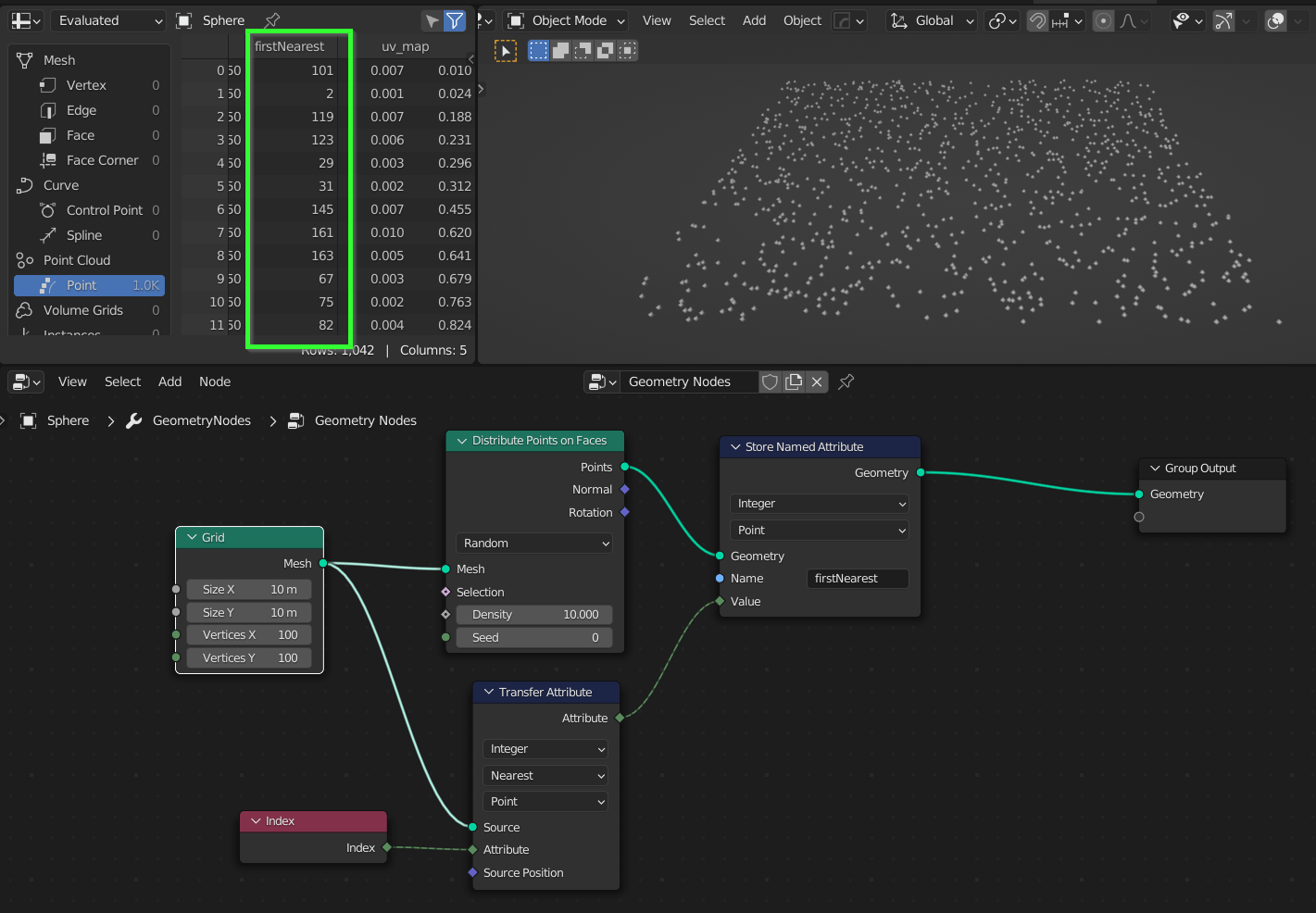 geometry nodes GN Find Second Nearest Point Blender Stack Exchange