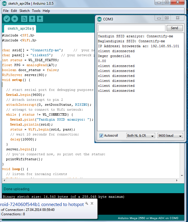 Arduino Mega & WiFi Shield; why web server every time says my A7 pin