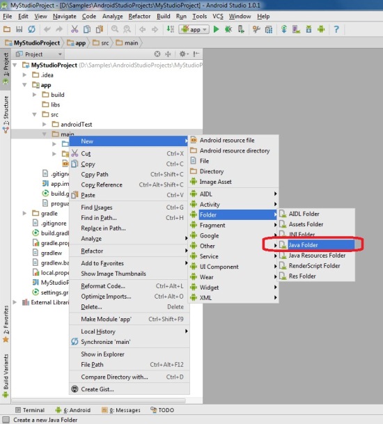 Why Android Studio doesn't allow me to create Java Classes? Stack