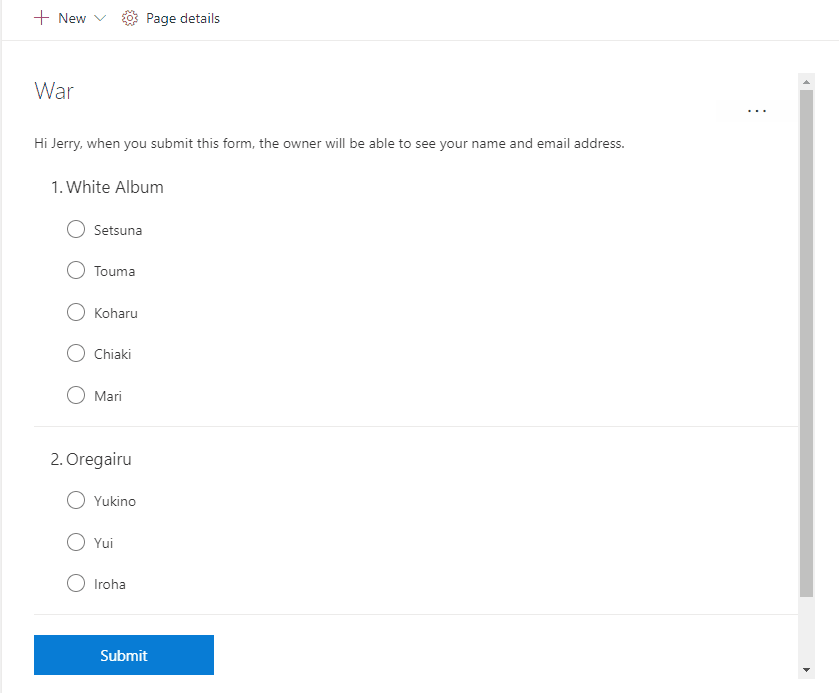 modern experience Embedding Microsoft form in SharePoint page