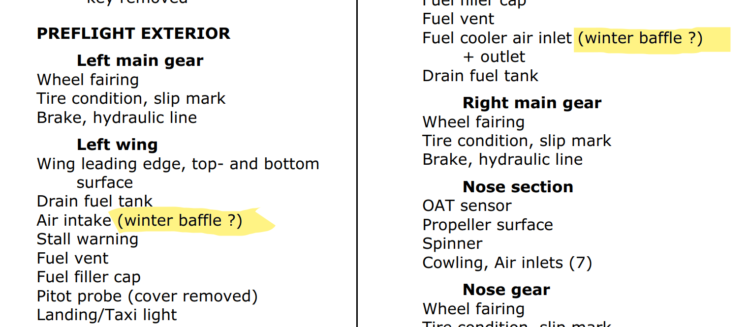 aircraft systems What exactly is the winter baffle in parentheses