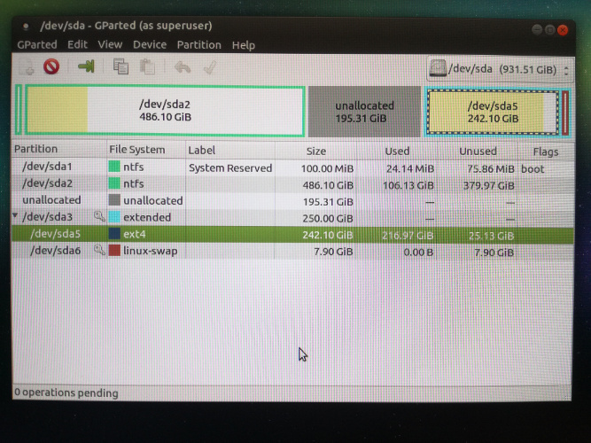 partitioning Increase partition size when allocated space is to the