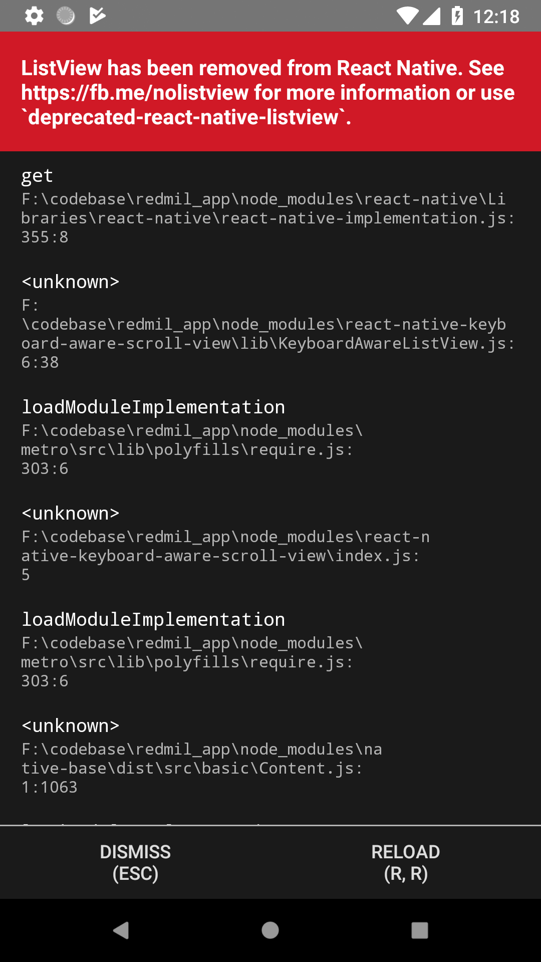 react native ListView has been removed from ReactNative Stack Overflow