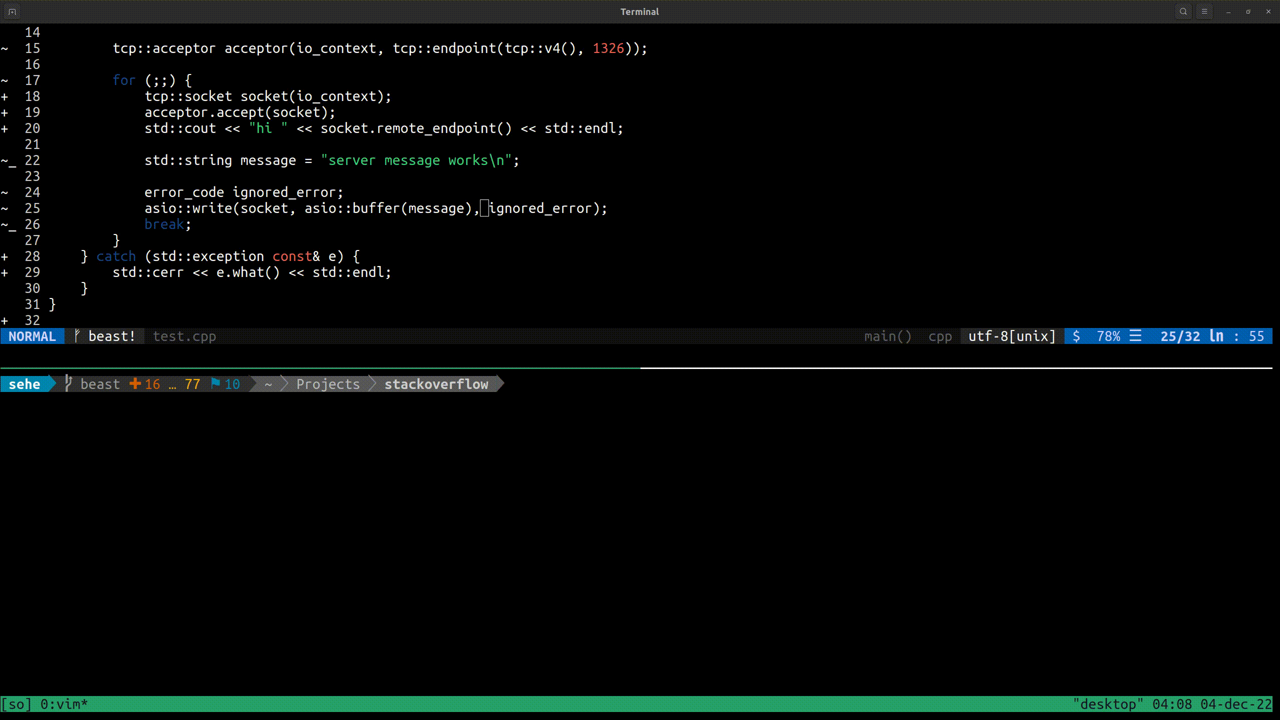 c++ asio tcp server hanging Stack Overflow