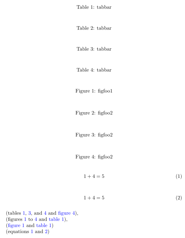 cleveref How to remove parentheses in multiple cross references TeX