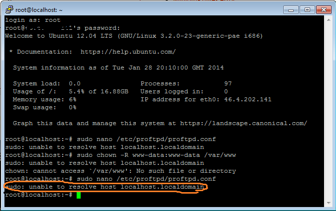 12.04 sudo unable to resolve host localhost.localdomain Ask Ubuntu