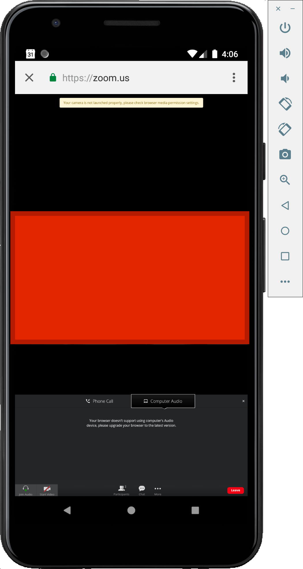 javascript React Native WebView (Android) error Your