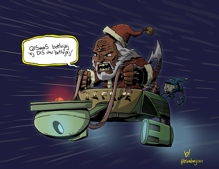 Merry Christmas In Klingon star trek What is this Klingon Santa saying? Science Fiction