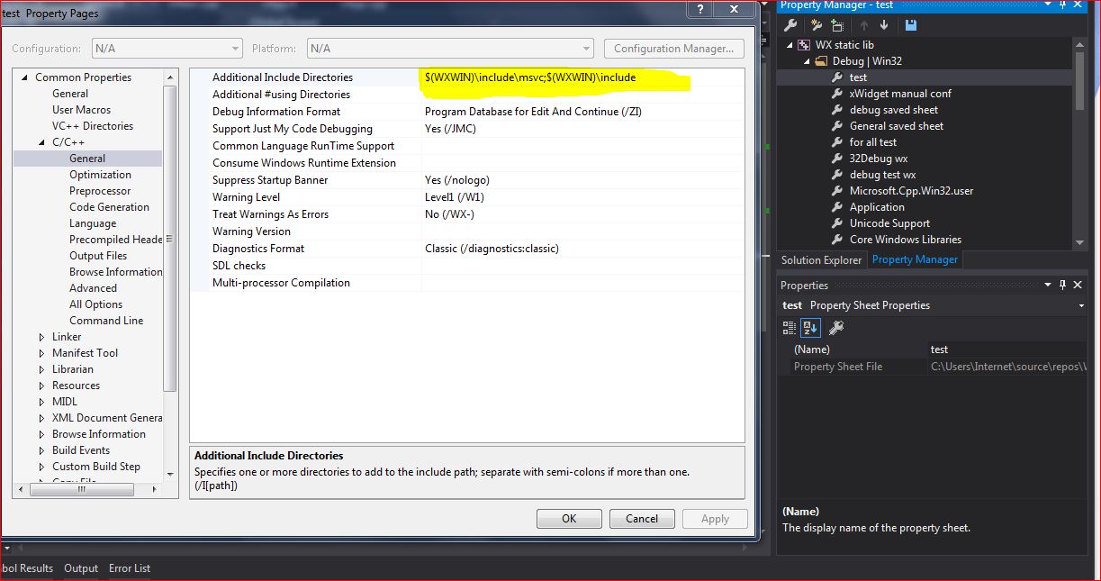 visual studio how to save Current project properties as a property