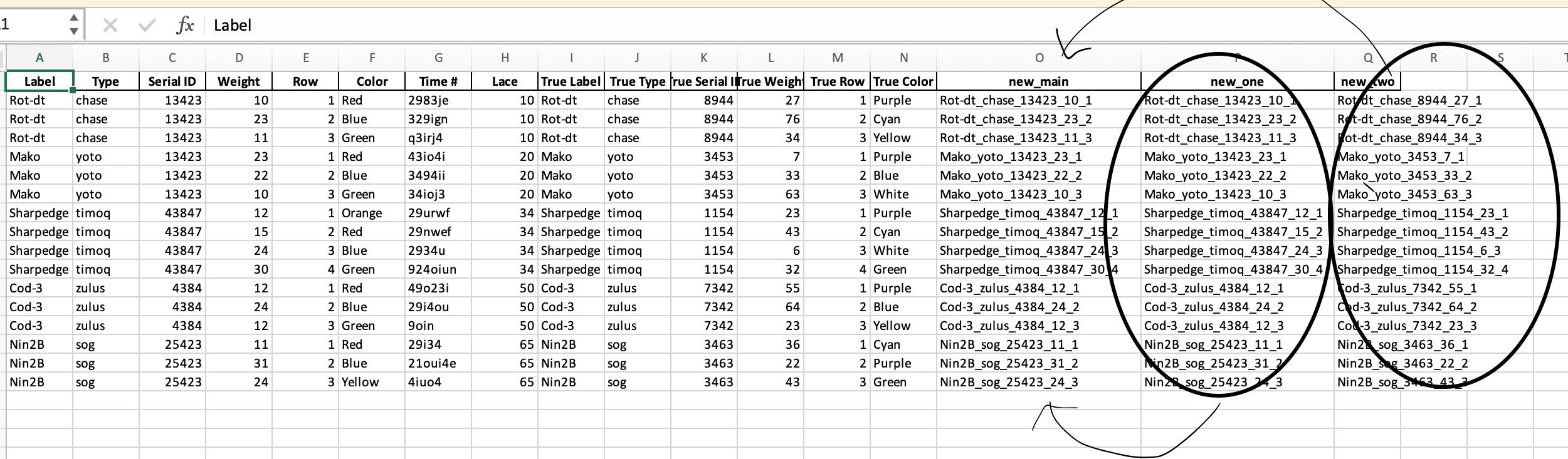Merge 3 Dataframes into 1 to create 1 specific column in Excel using