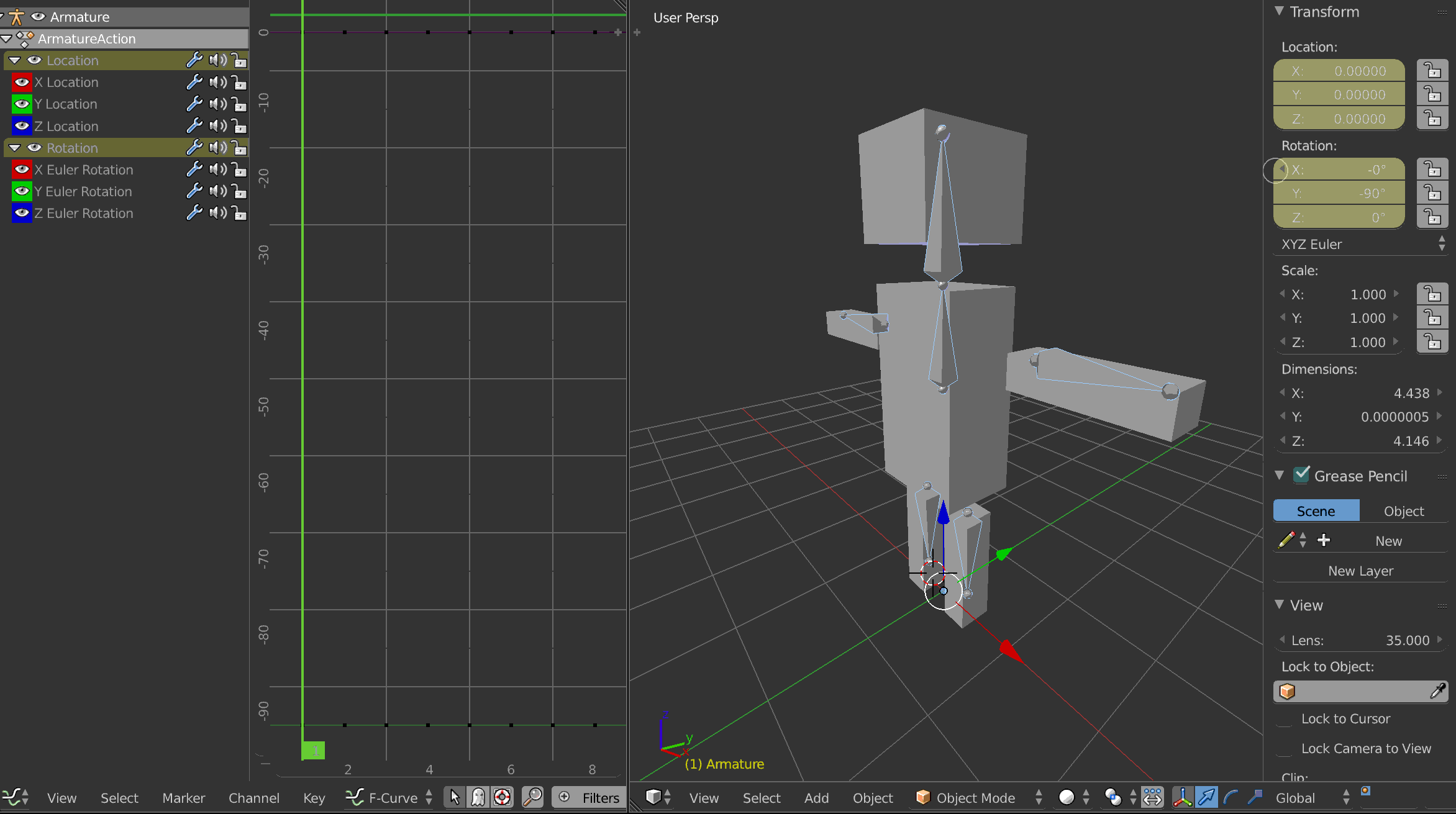 animation How to rotate bone group 90 degrees for all frames