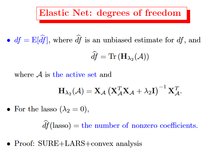 How can I calculate the number of degrees of freedom in the Elastic Net