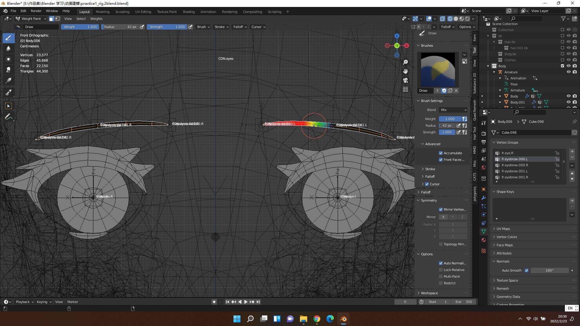 Mirror Vertex Group in Weight Paint no working (Blender 3.0) Blender