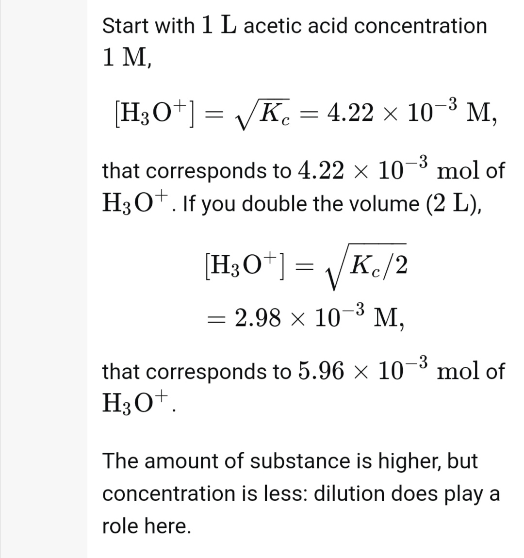 experimental chemistry Effect of dilution on weak acids pH