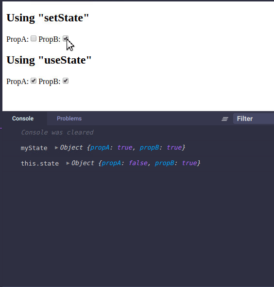 javascript Updating and merging state object using React useState