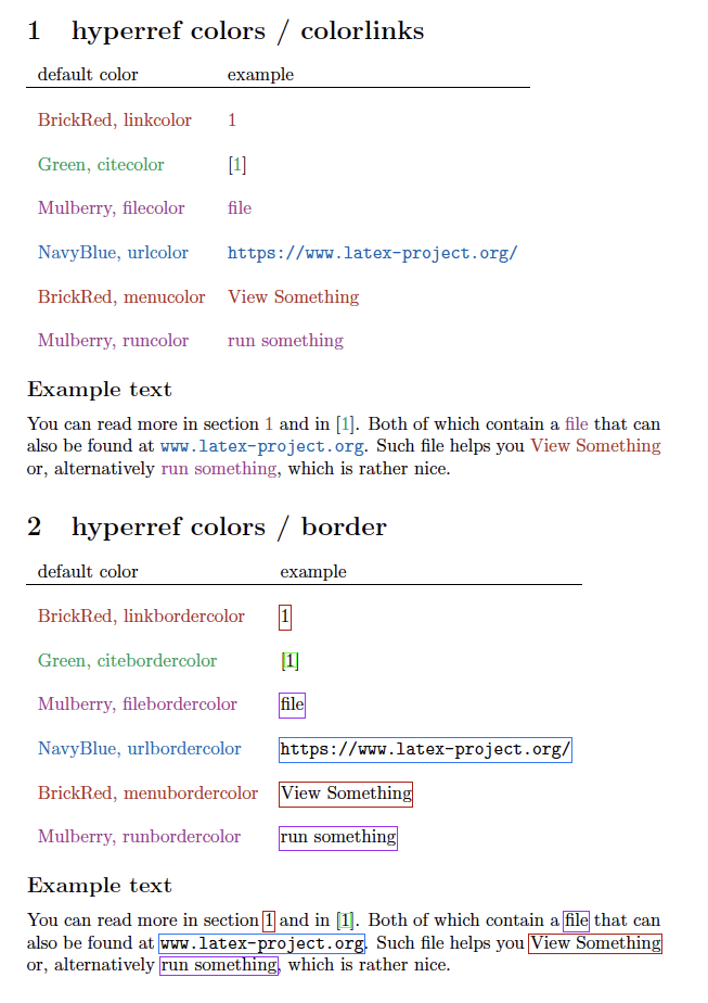 better default colors for hyperref links TeX LaTeX