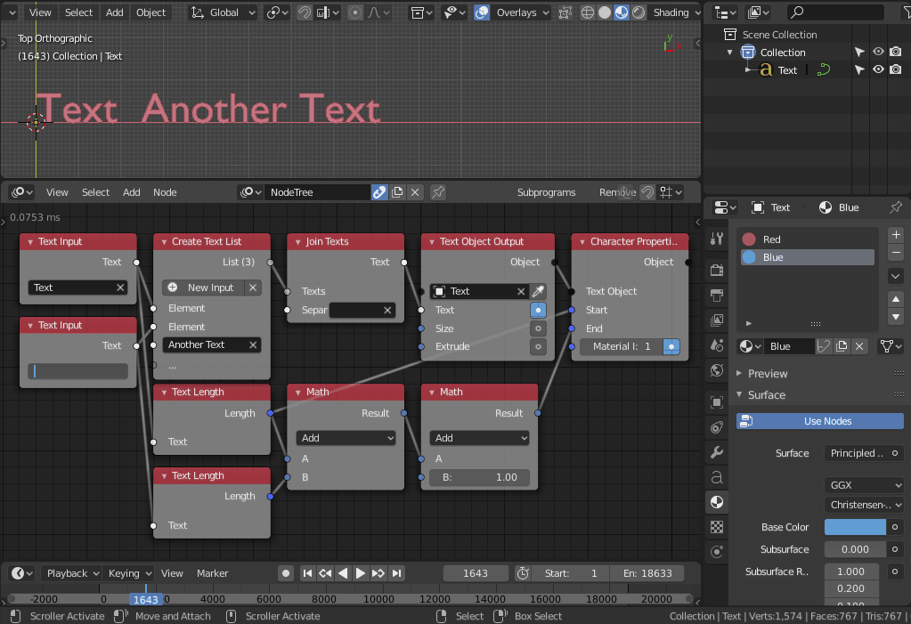 How to change text color with animation nodes? Blender Stack Exchange