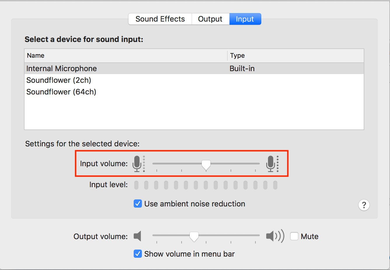 macos Where are the settings for microphone input volume stored