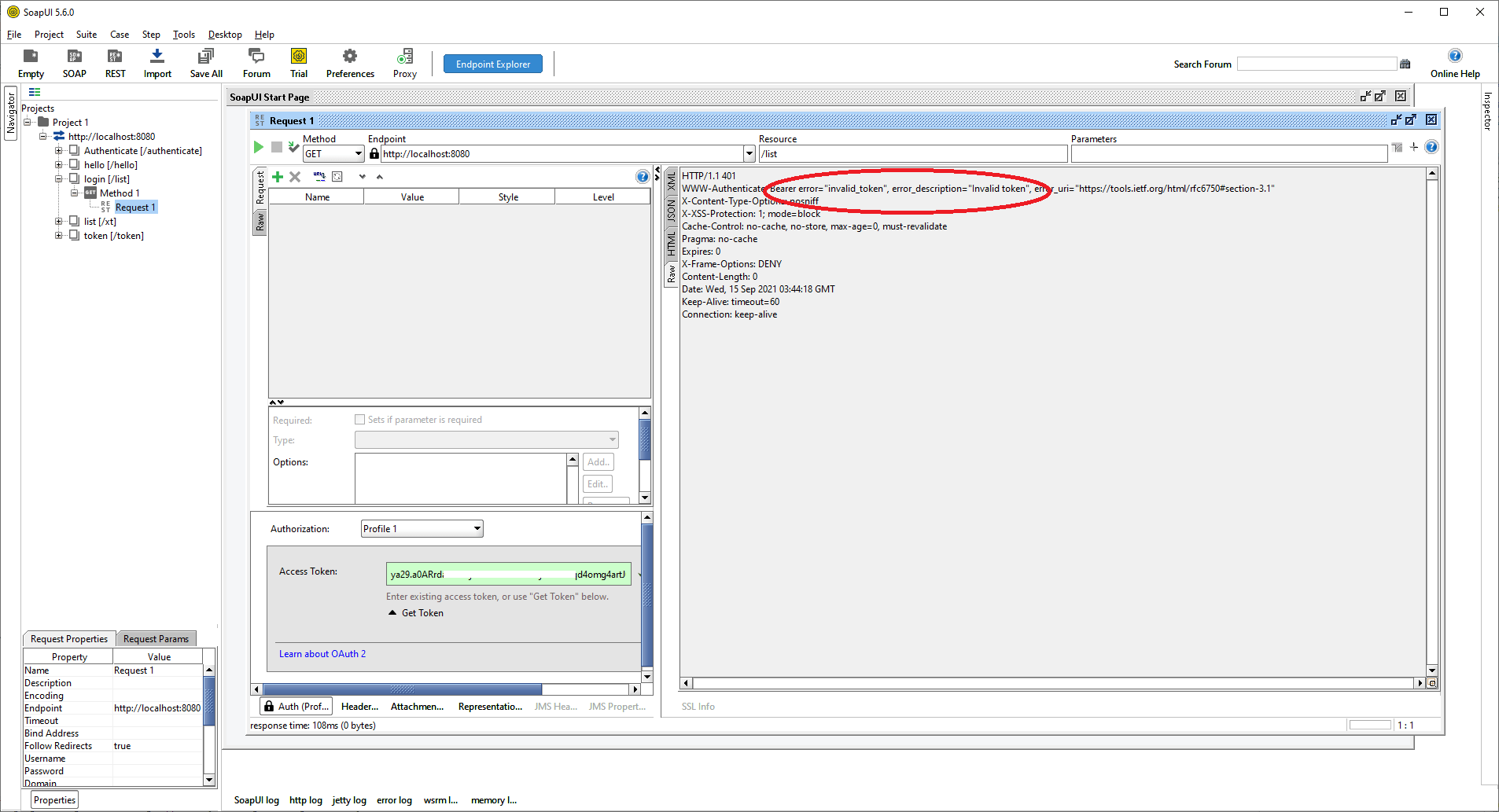 Google Auth token invalid_token error in Spring boot sample app Stack