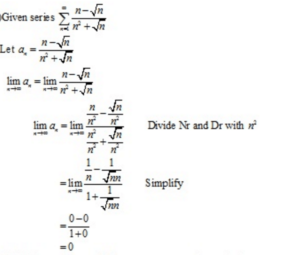 Lecture 17: The Nth term test and the comparison test