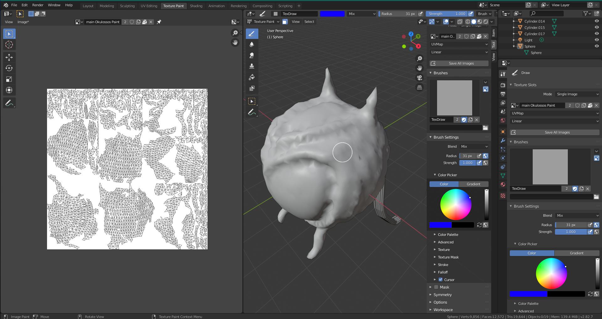 texturing Texture paint not working on sculpt Blender 2.8 Blender