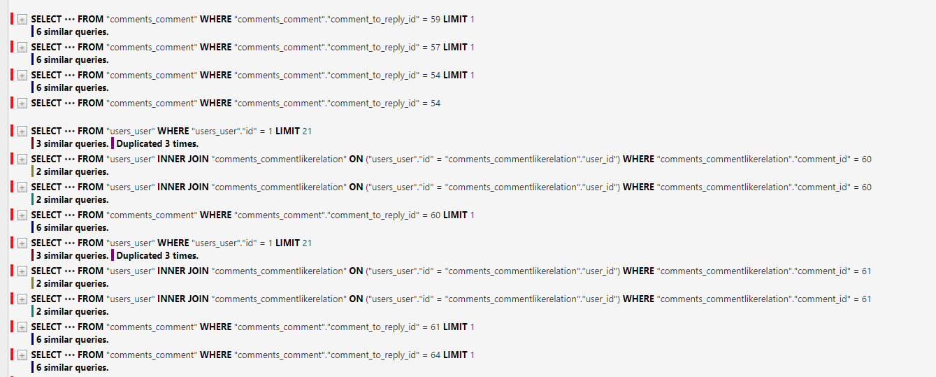 How to optimize SQL in treelike comment structure django? Stack Overflow