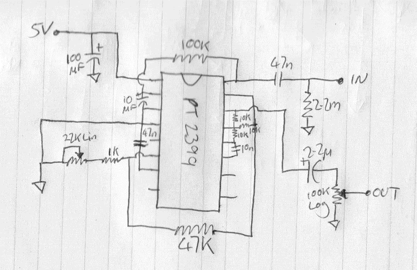 pcb design Comparator on an opamp in a PT2399 delay pedal