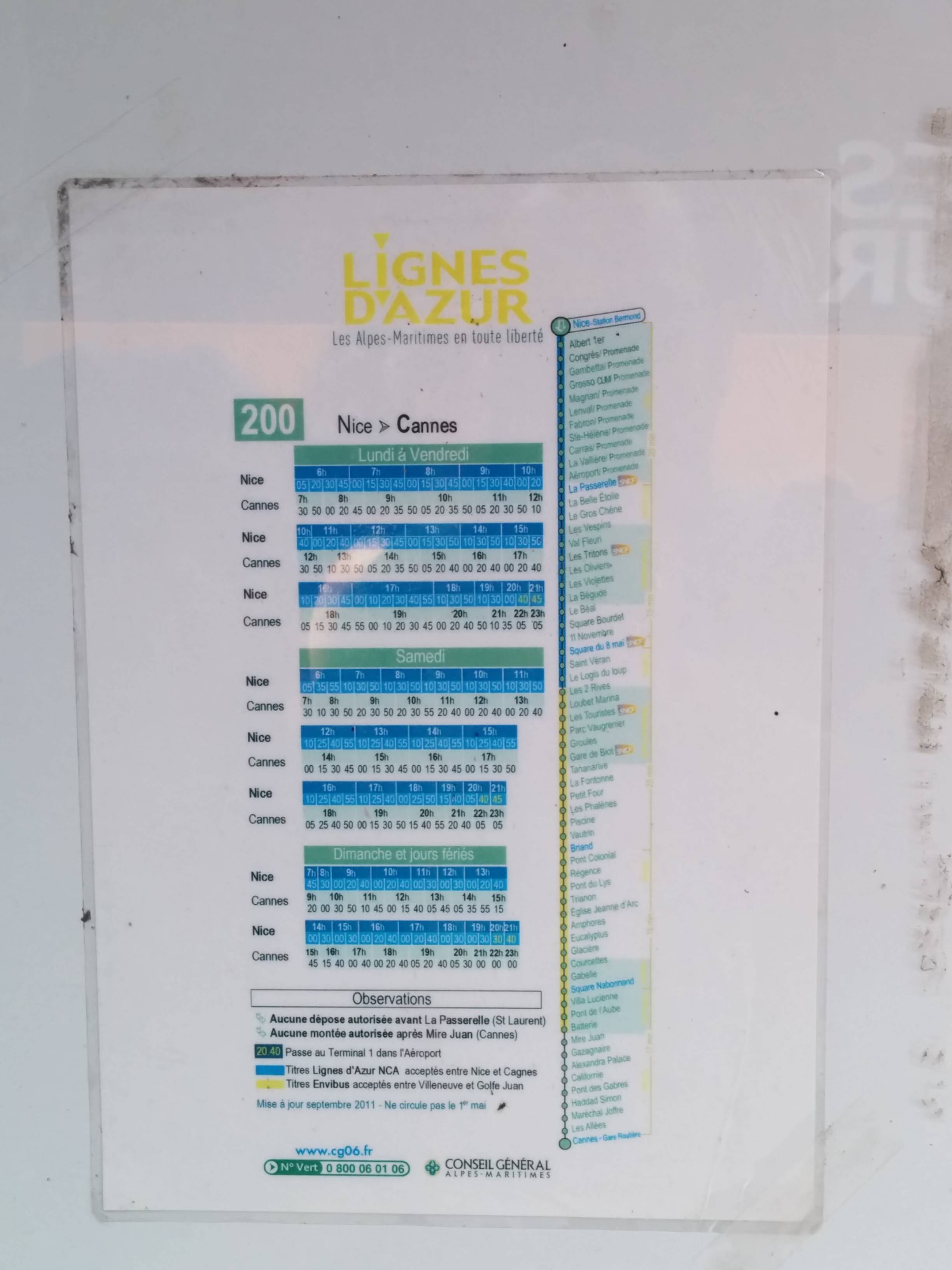 Nice Airport Bus 98 Route Map