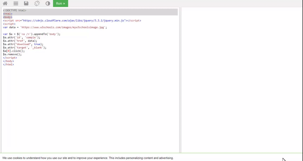 javascript download attribute in `a` tag is not working Stack Overflow