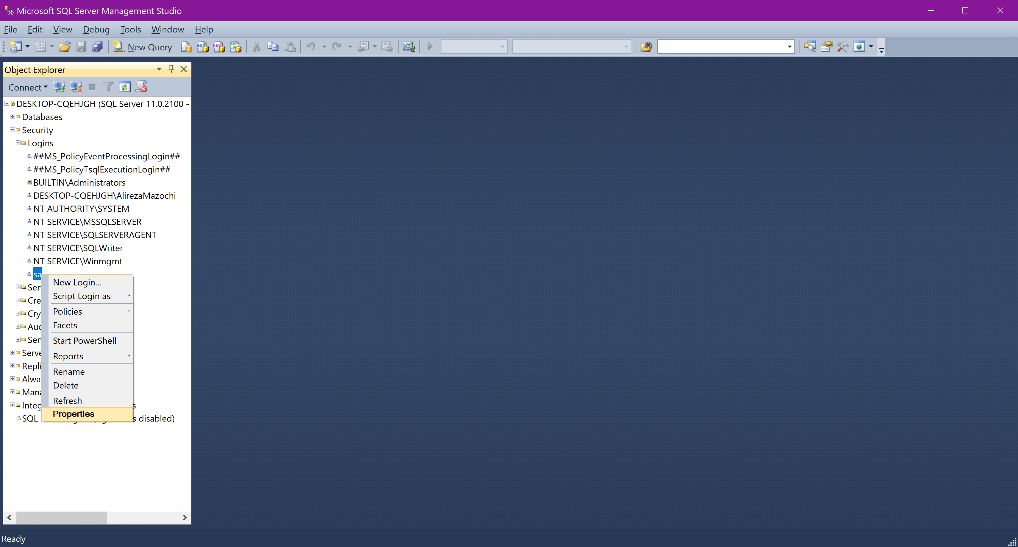 Changing User's Password In SQL Server 2012 Stack Overflow