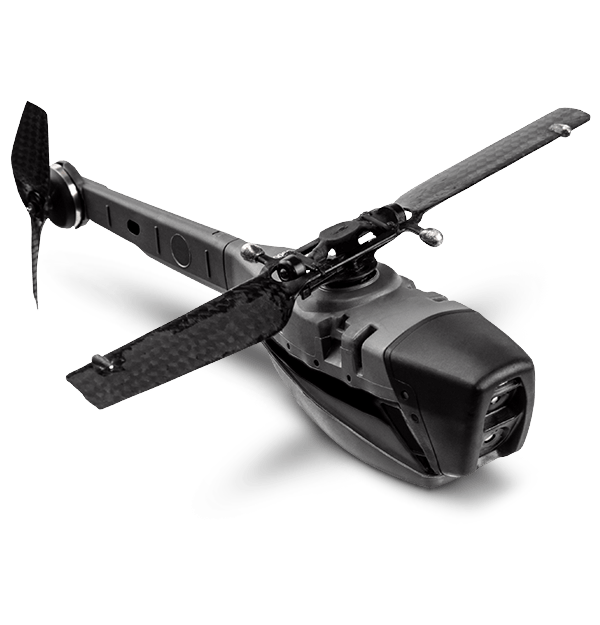 design Does the tiny helicopter drone black use a swash plate